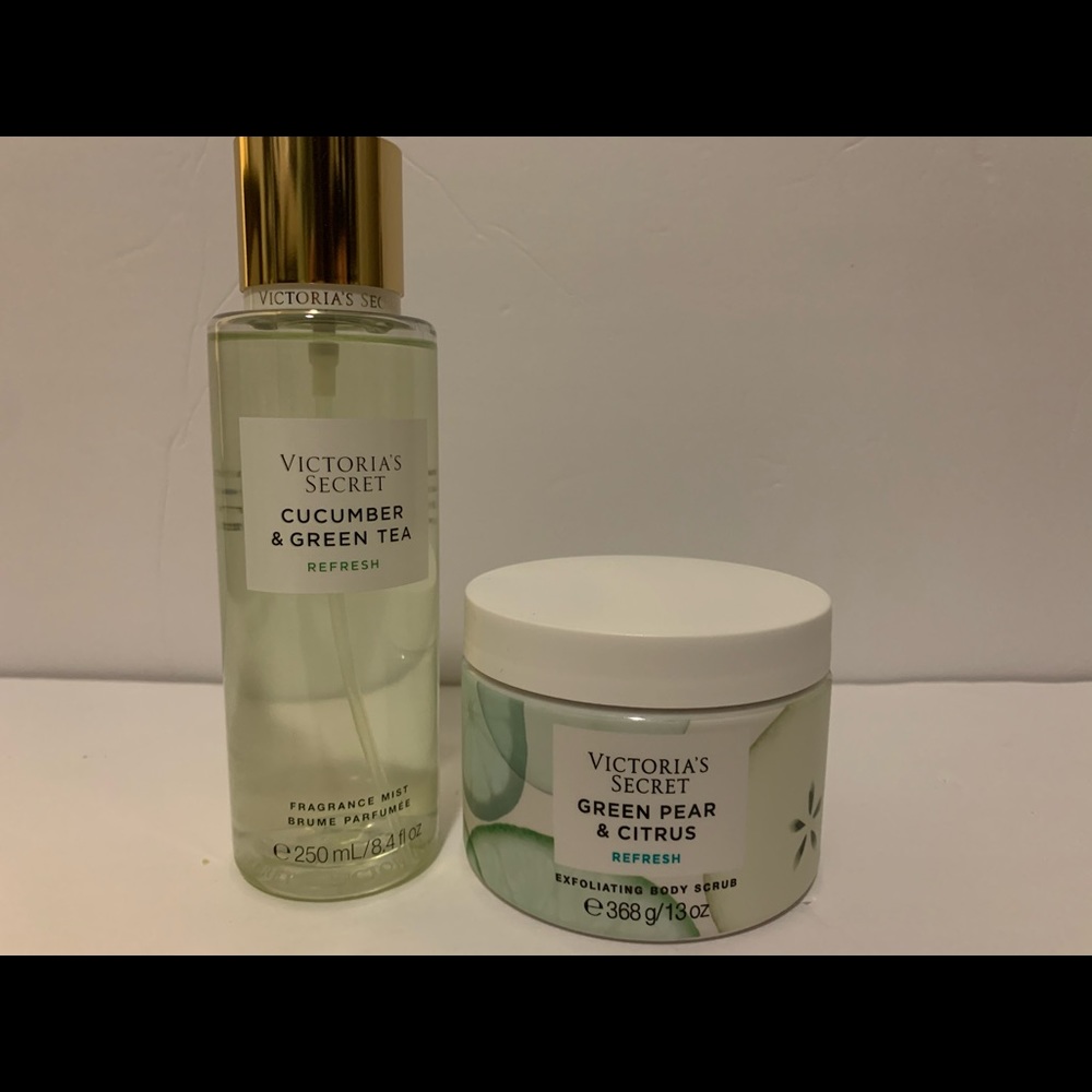 Green pear & Citrus body scrub & Mist V Secret